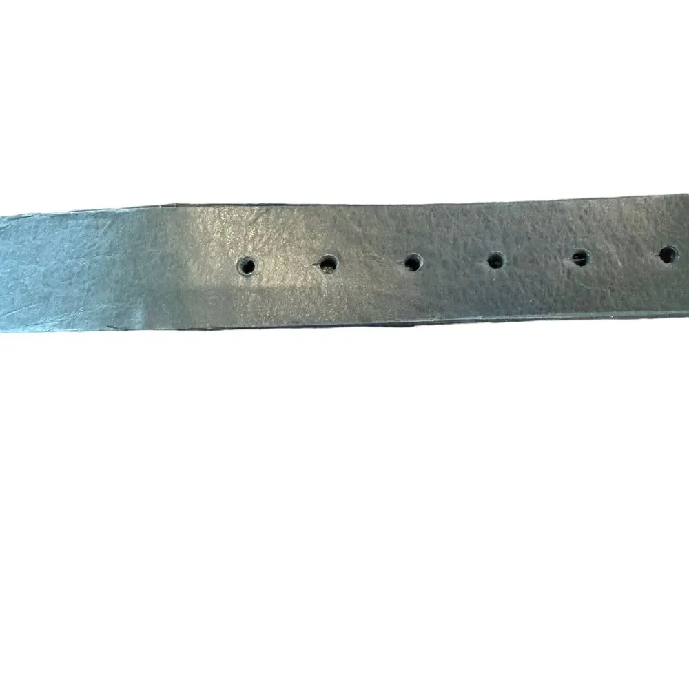 Vintage Y2K Black Leather Cross Belt Rhinestones Unisex Large 36-38